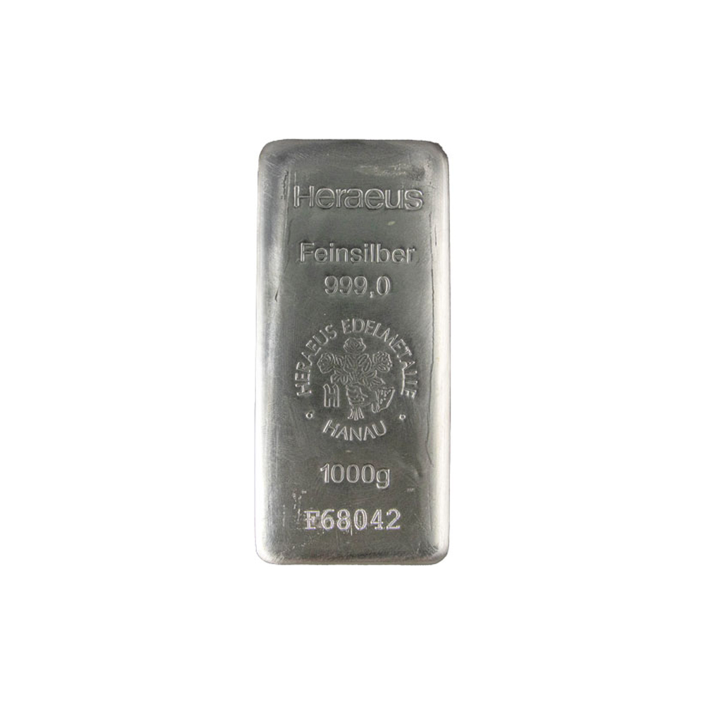 1 Kilo Heraeus Silver Bar - Obverse