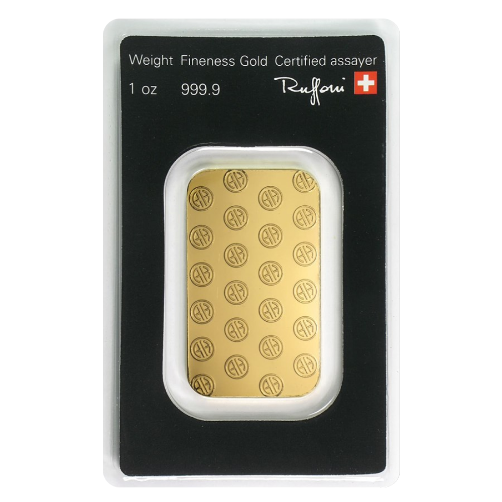 1 oz Argor Heraeus Gold Bar (In Assay) - Obverse