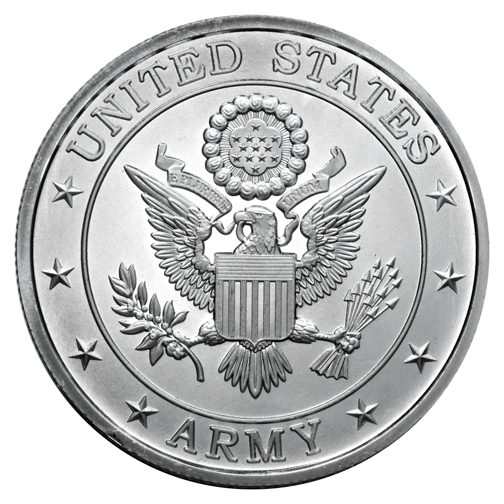 1 oz US Army &quot;Because of the Brave&quot; Silver Round - Obverse