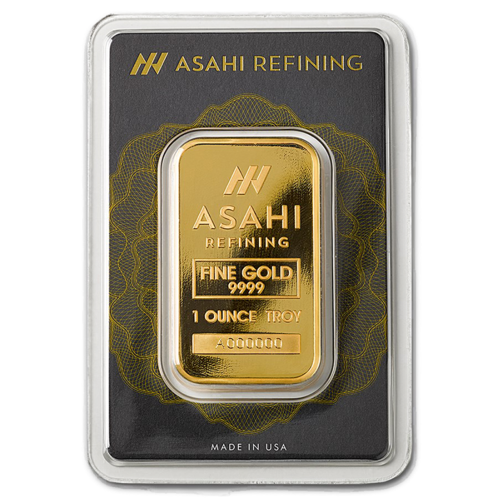 1 oz Asahi Gold Bar in Assay - Obverse