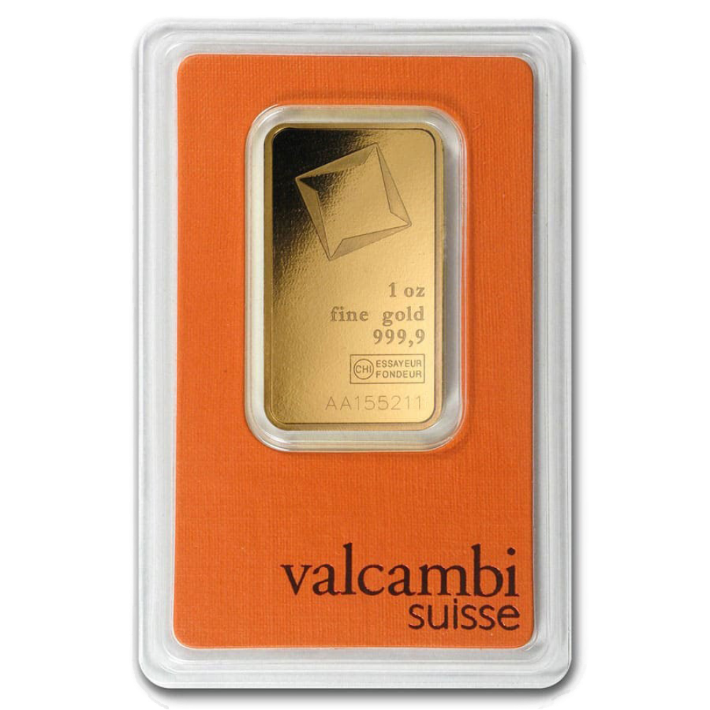 1 oz Valcambi Suisse Gold Bar in Assay Card