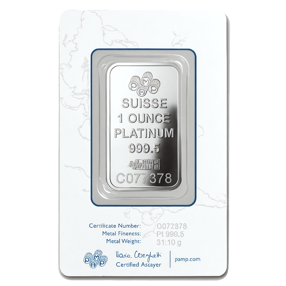 1 oz PAMP Suisse Lady Fortuna Platinum Bar