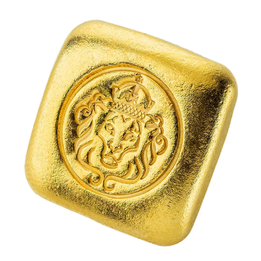 1 oz Scottsdale Lion Cast Gold Bar