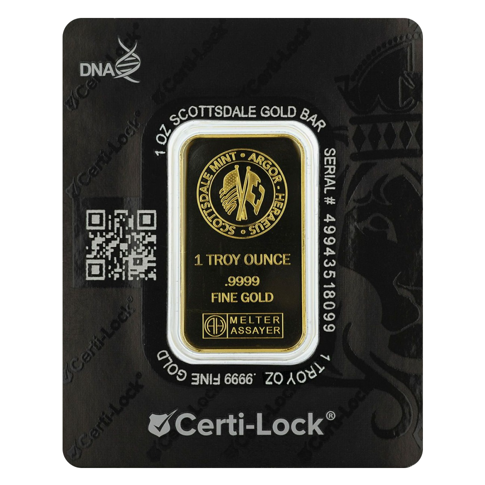 1 oz Scottsdale Lion Gold Bar (In-Assay)