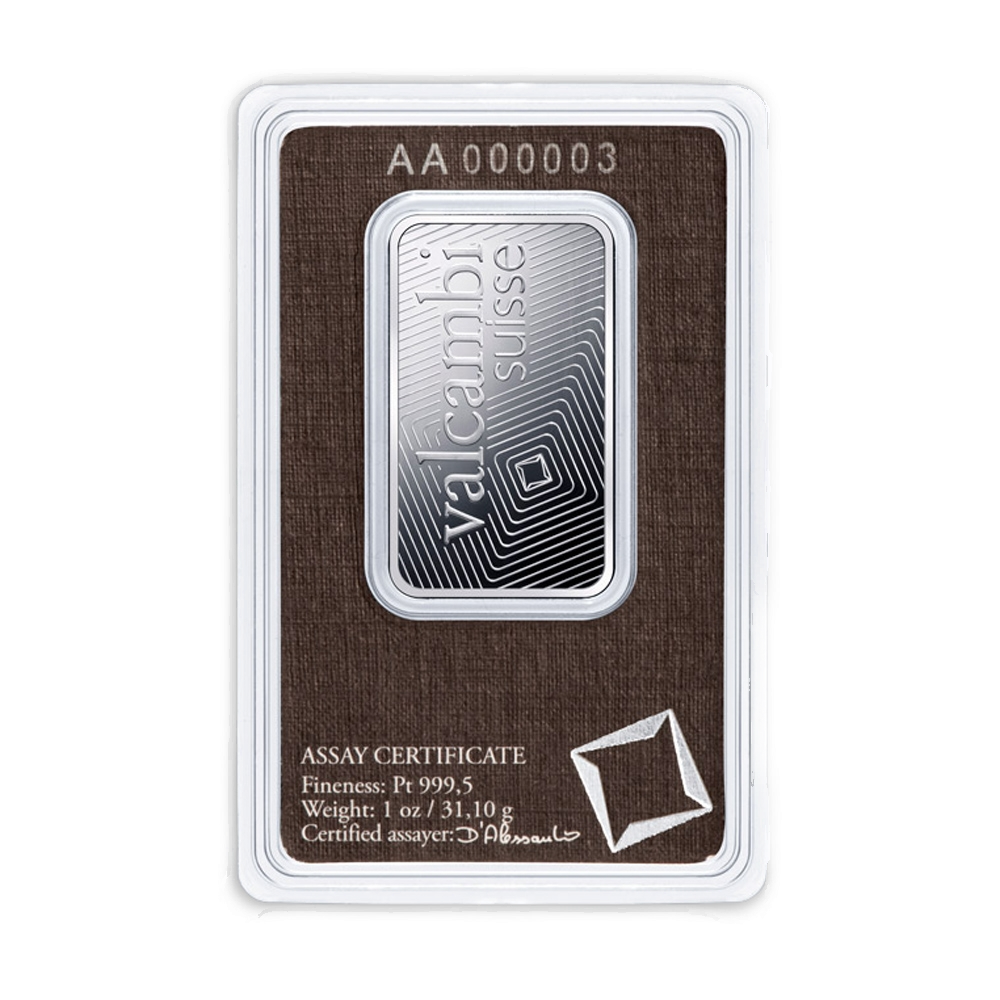 1 oz Valcambi Platinum Bar