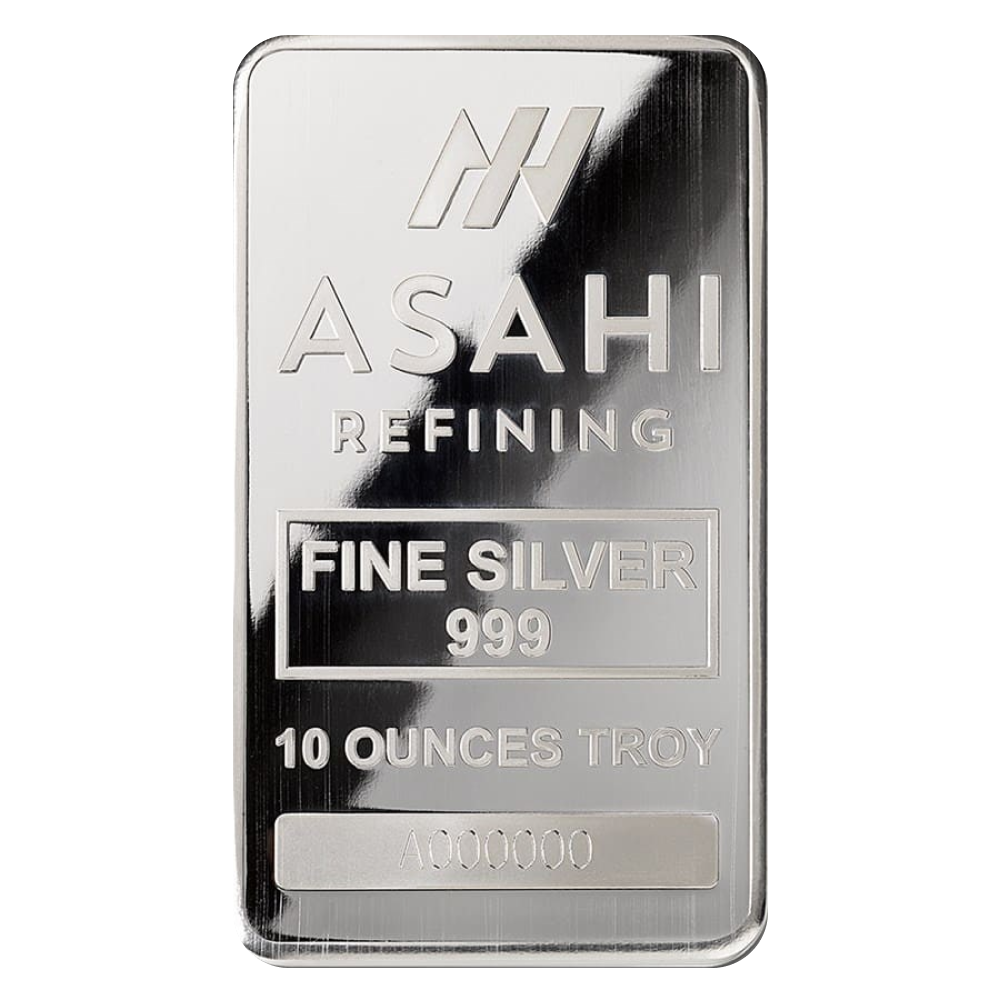 10 oz Asahi Silver Bar (Old Style) - Obverse