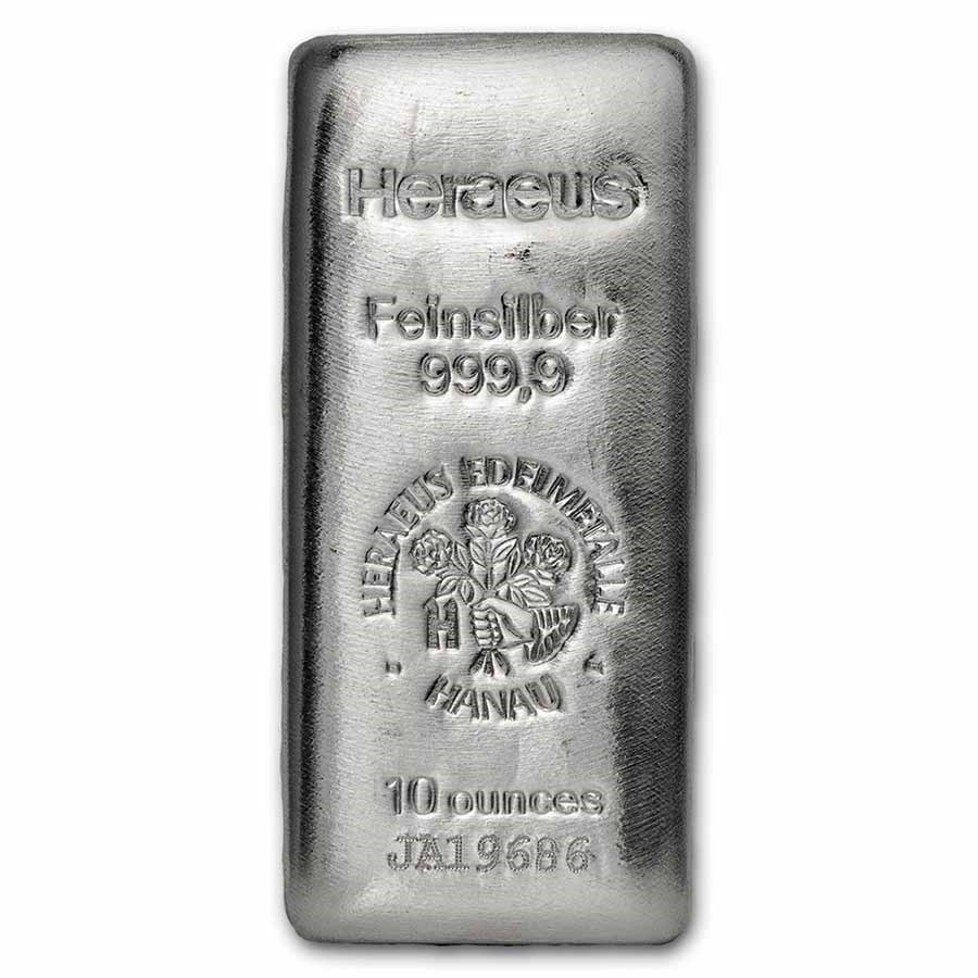 10 oz Heraeus Silver Bar