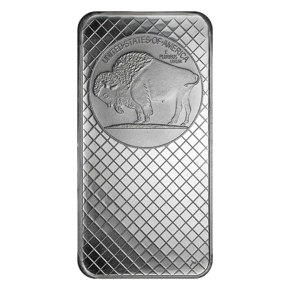 10 oz SilverTowne Buffalo Silver Bar - Reverse