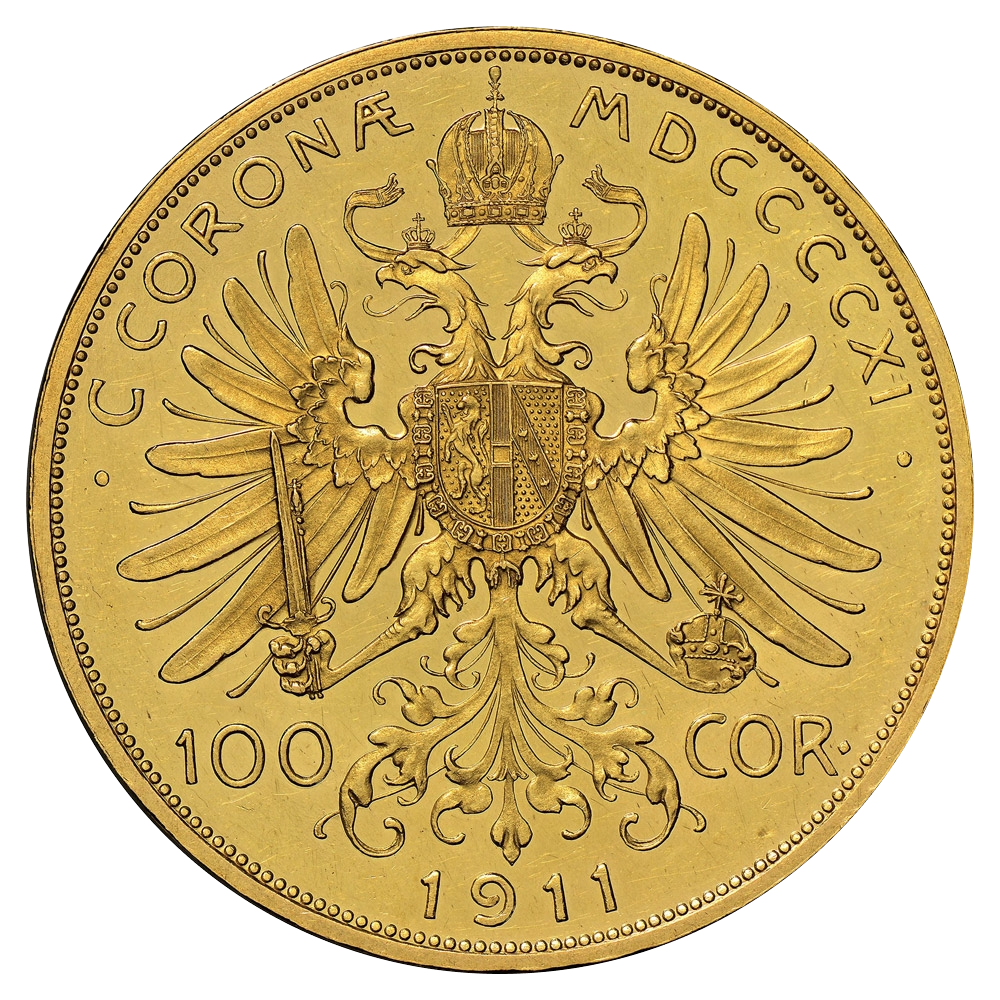 100 Corona Gold Coin - Obverse
