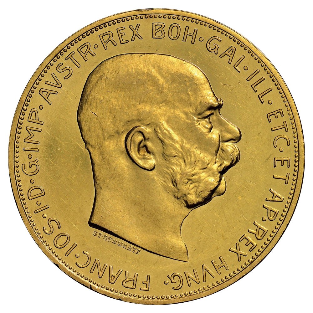 100 Corona Gold Coin - Reverse