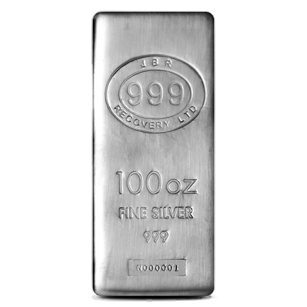 100 oz JBR Silver Bar - Front