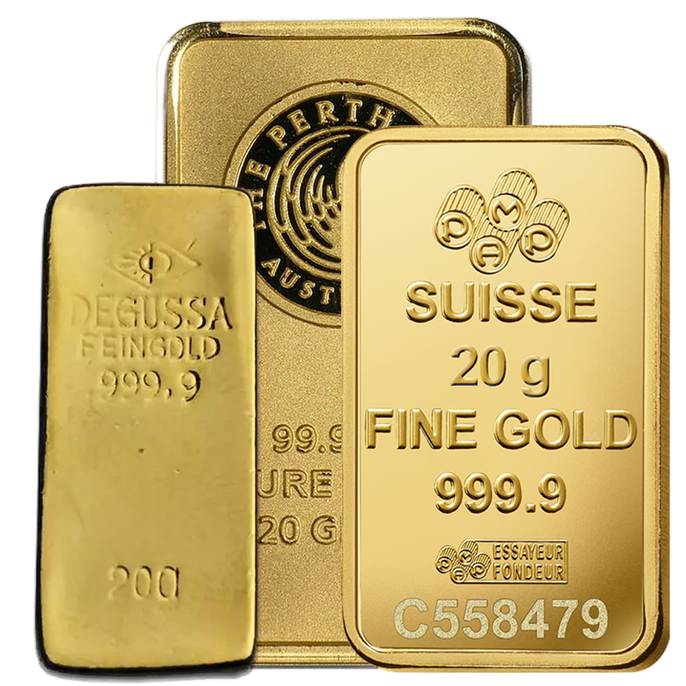 20 Gram Gold Bar (0.6430 ozs - Mint of Our Choice)