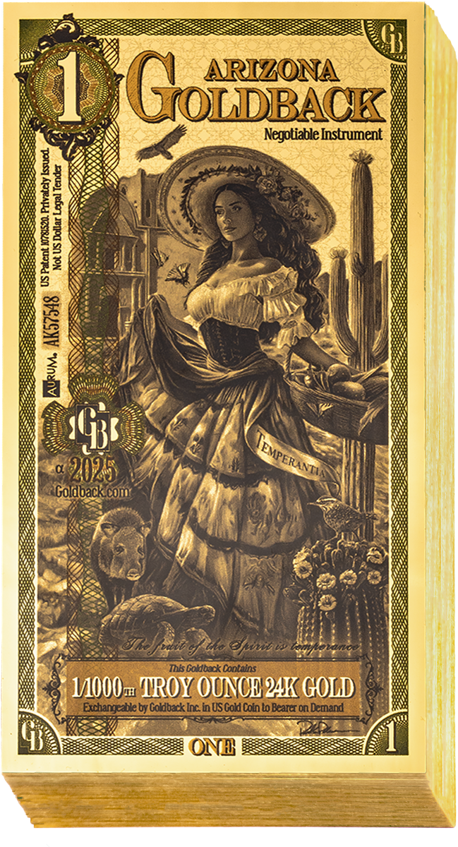1 Arizona Goldback Gold Note (100 Notes)