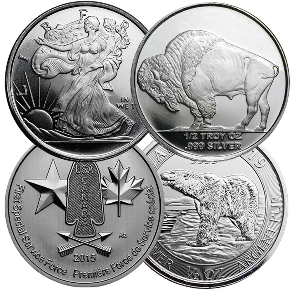 1/2 oz Silver Coin or Round (Varied Condition - Mint of Our Choice)