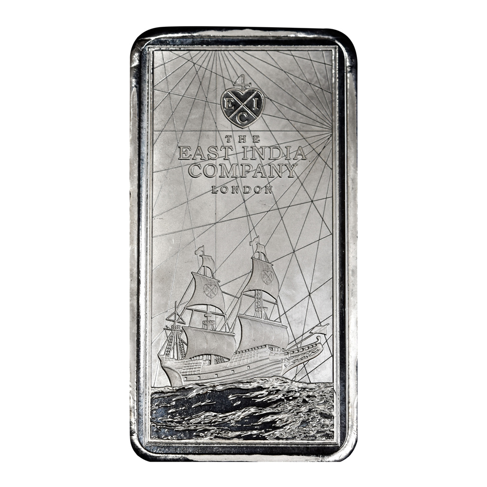 St. Helena 10 oz Rectangular EIC Silver Coin - Reverse