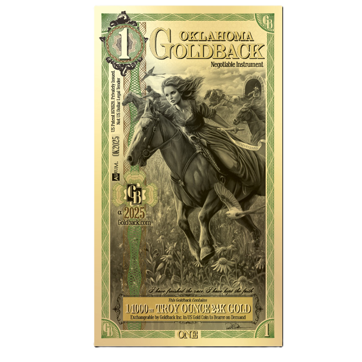 1 Oklahoma Goldback Gold Note