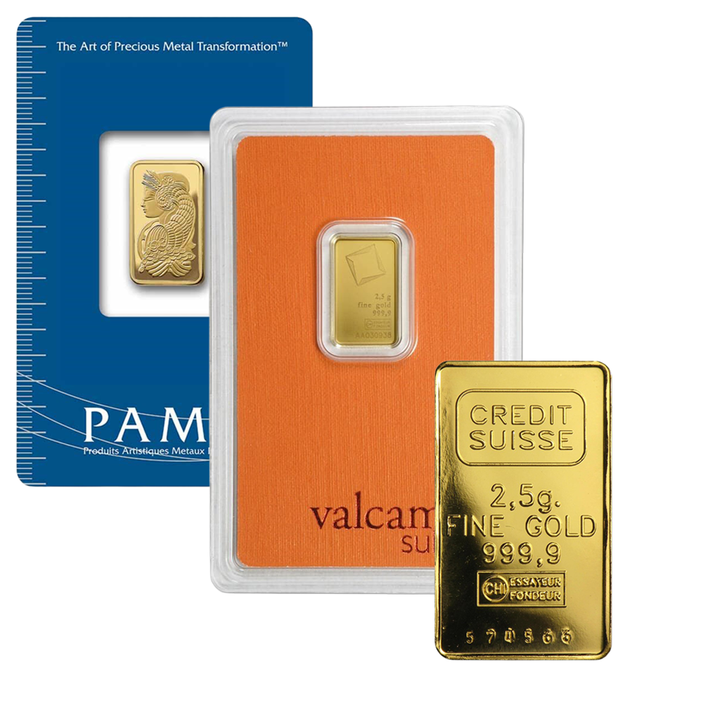 2.5 Gram Gold Bar (0.080375 ozs - Mint of Our Choice)