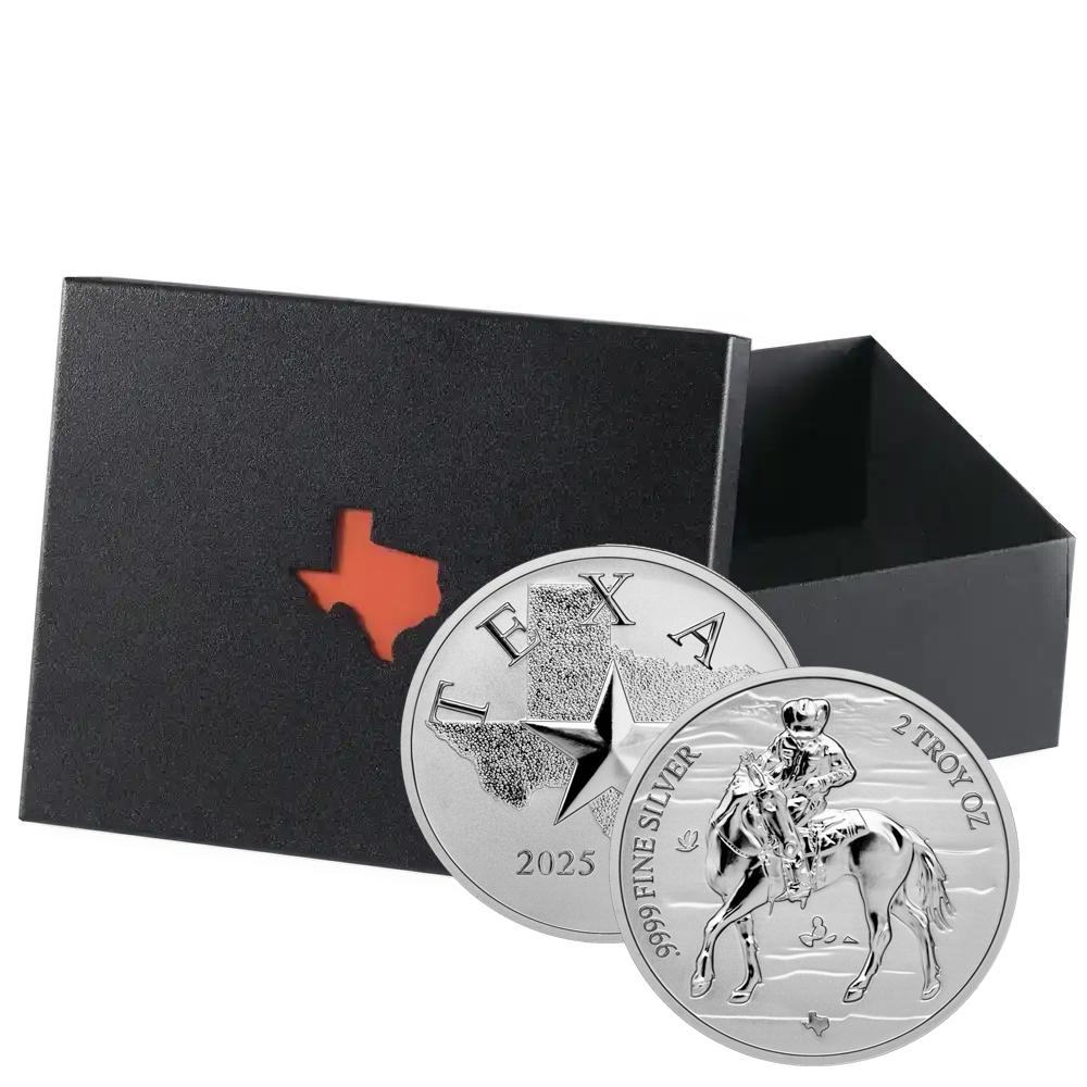 2025 2 oz Texas Silver Round Reverse Proof Monster box (400 ozs)