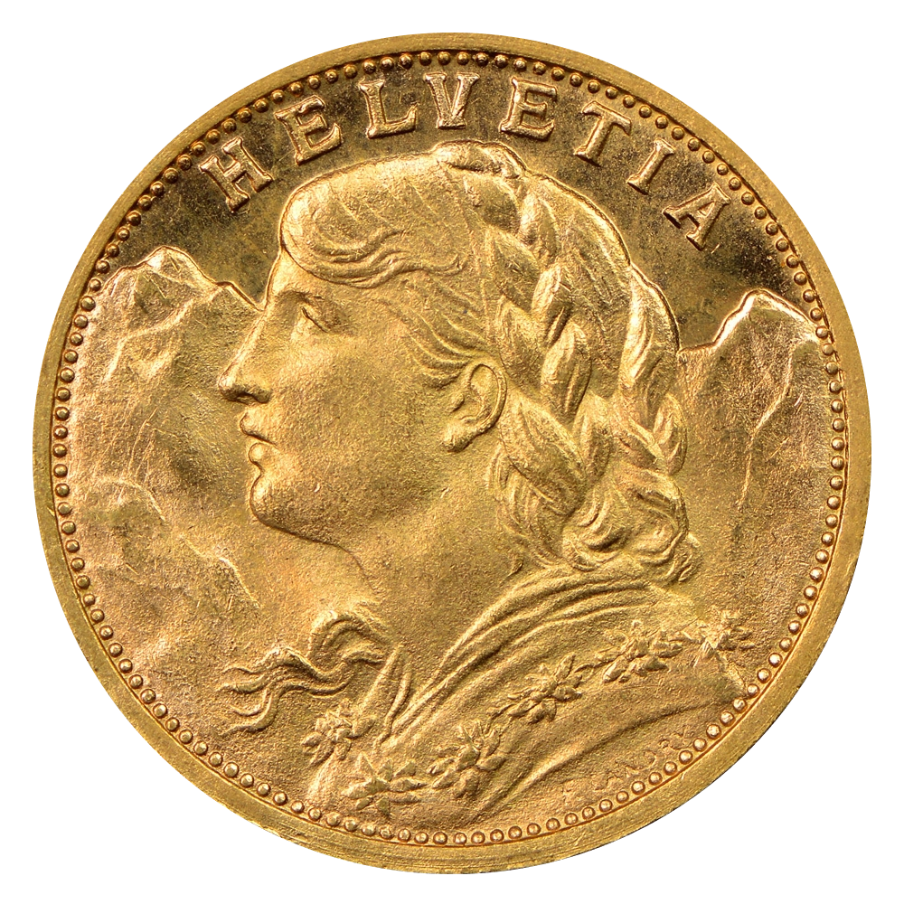 20 Franc Gold Coin - Obverse