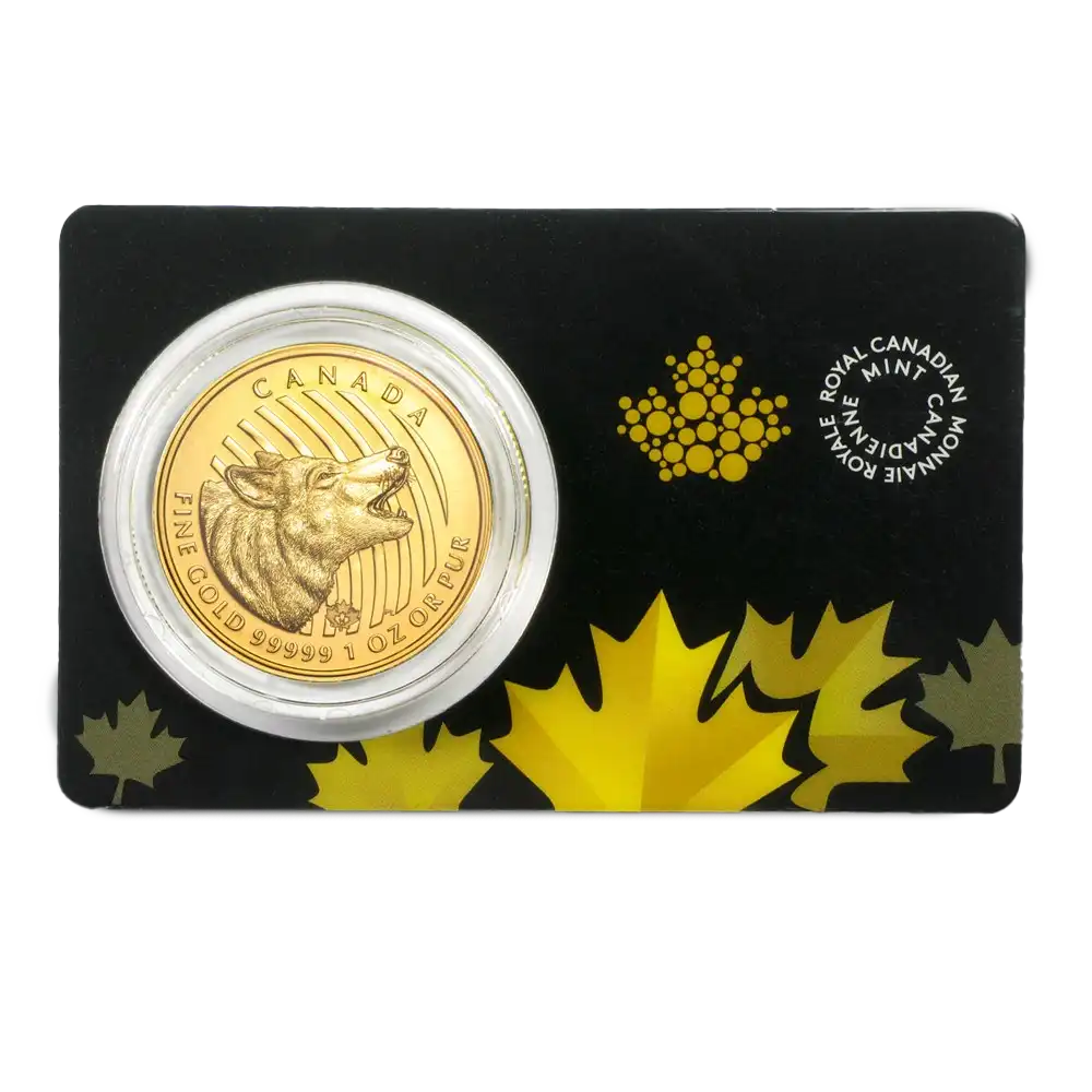 2014 Canadian 1 oz Gold Howling Wolf .99999 BU (Assay Card)