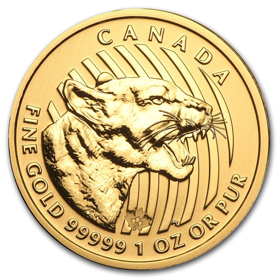 2015 Canada 1 oz Gold Growling Cougar .99999 BU (Assay Card