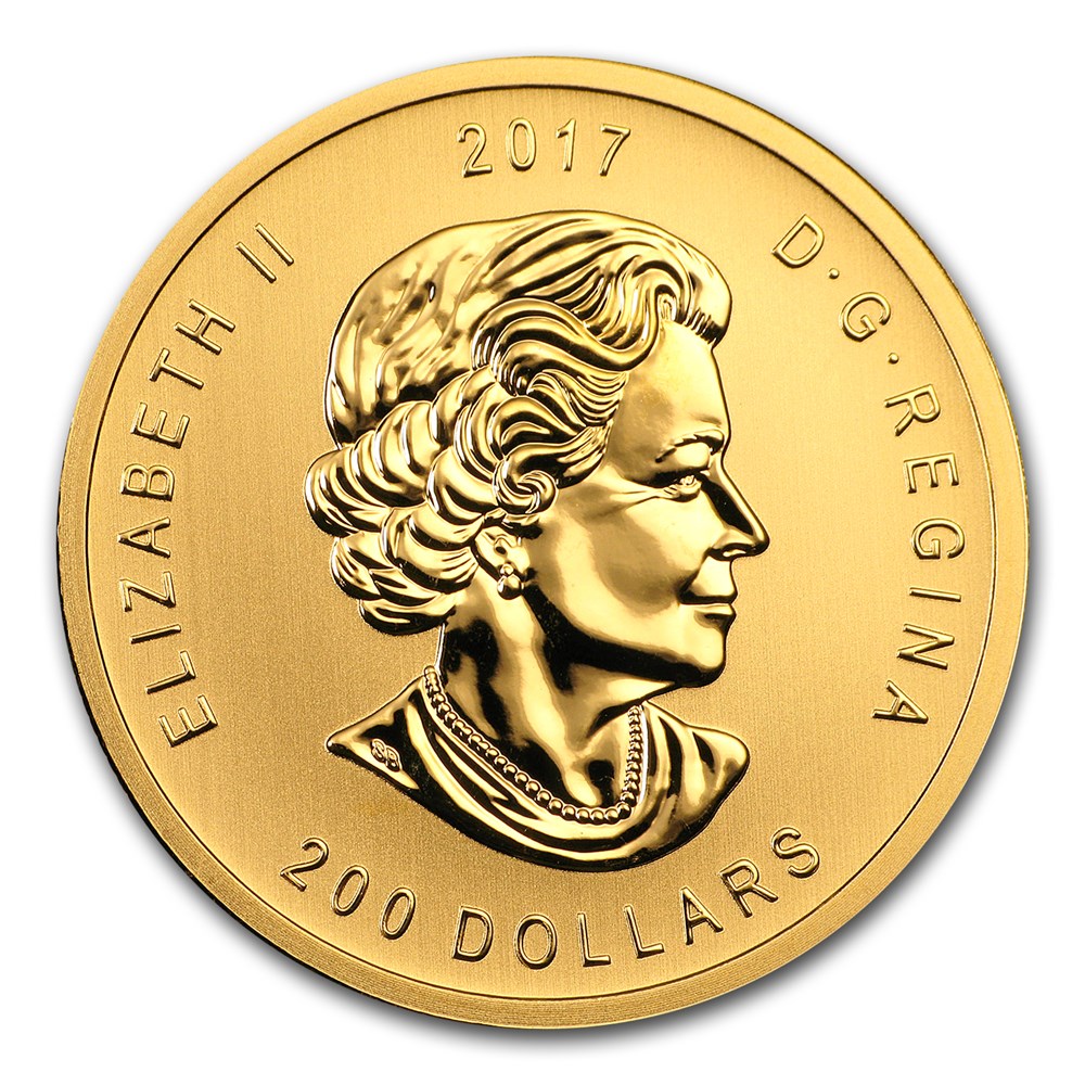 2017 Canadian 1 oz Gold Elk .99999 BU (Assay Card) | Texas