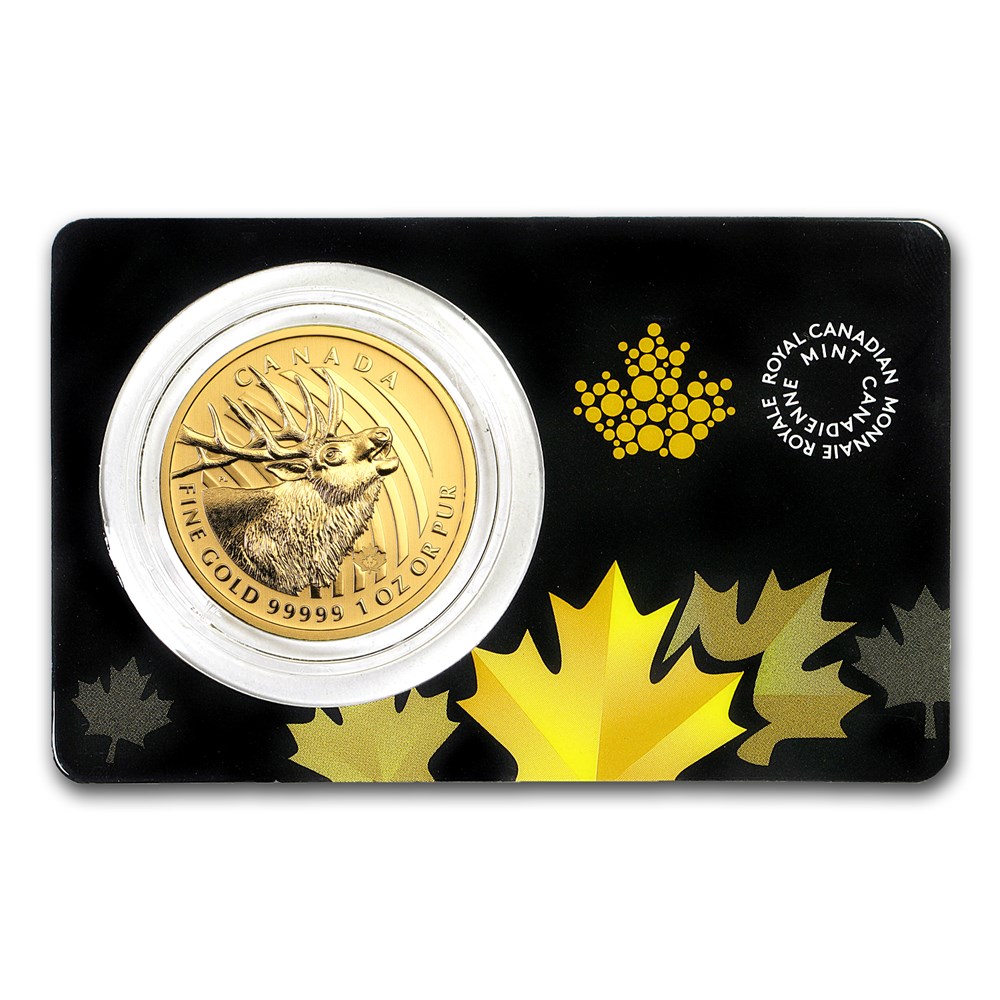 2017 Canadian 1 oz Gold Elk .99999 BU (Assay Card) | Texas