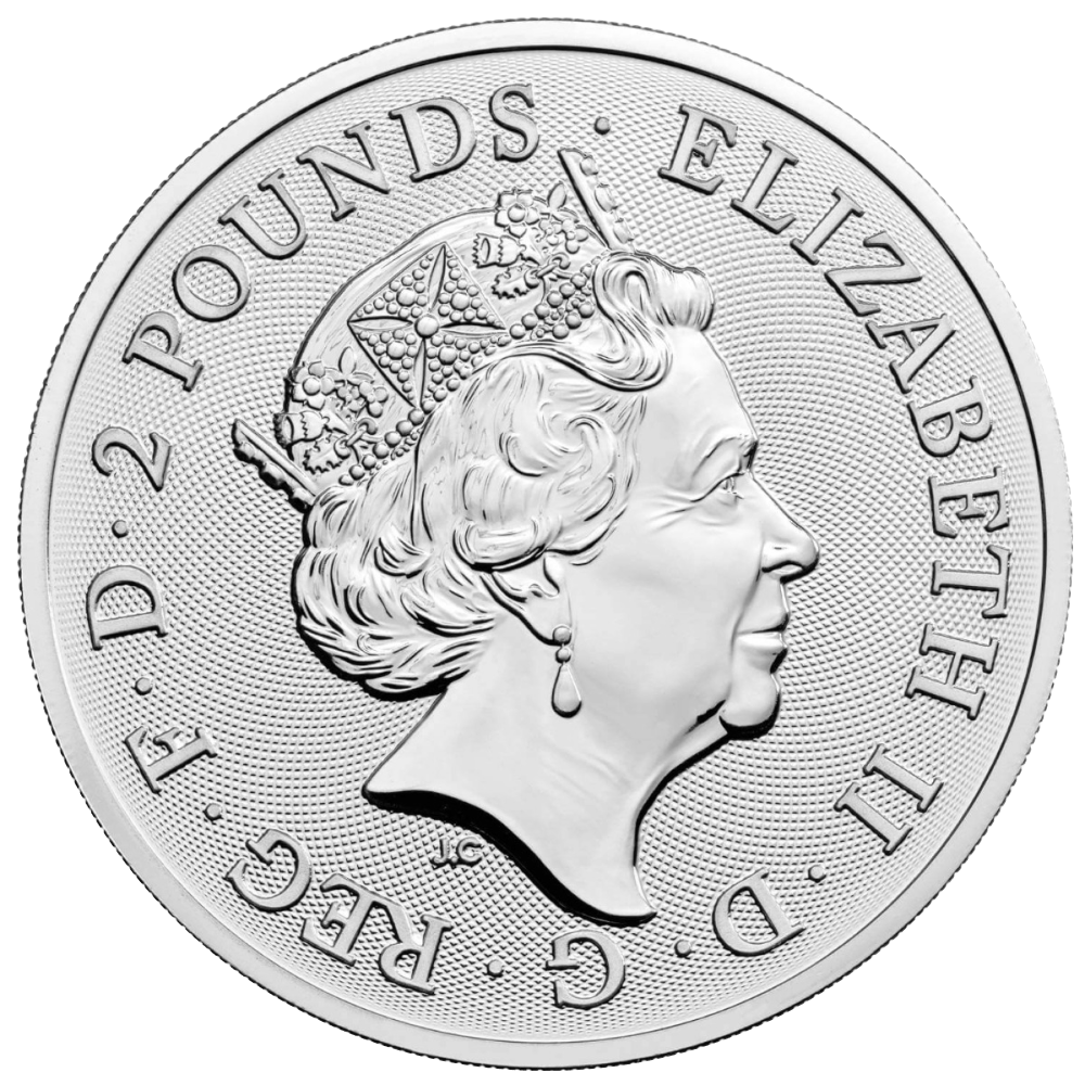 2021 British Royal Mint Silver Robin Hood Coin - Obverse
