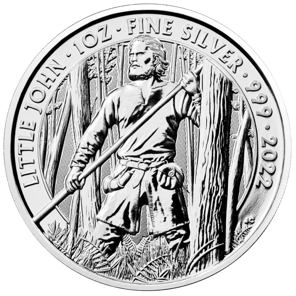 2022 British Royal Mint Little John Silver Coin - Reverse