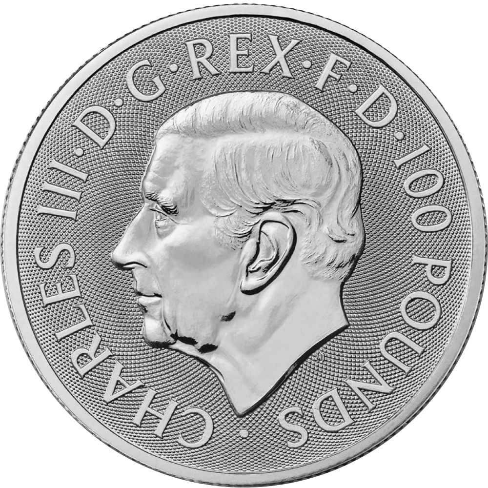 1 oz Royal Mint Tudor Beast Bull of Clarence Platinum Coin - Obverse