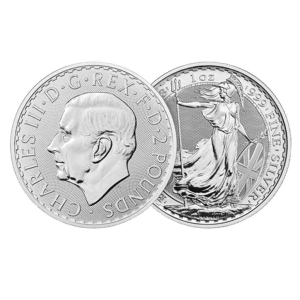 2023 King Charles III Royal Mint Silver Britannia - Front and Back