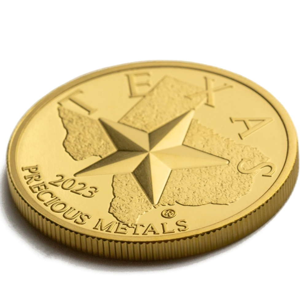 2023 Texas Gold Round - Obverse at an angle