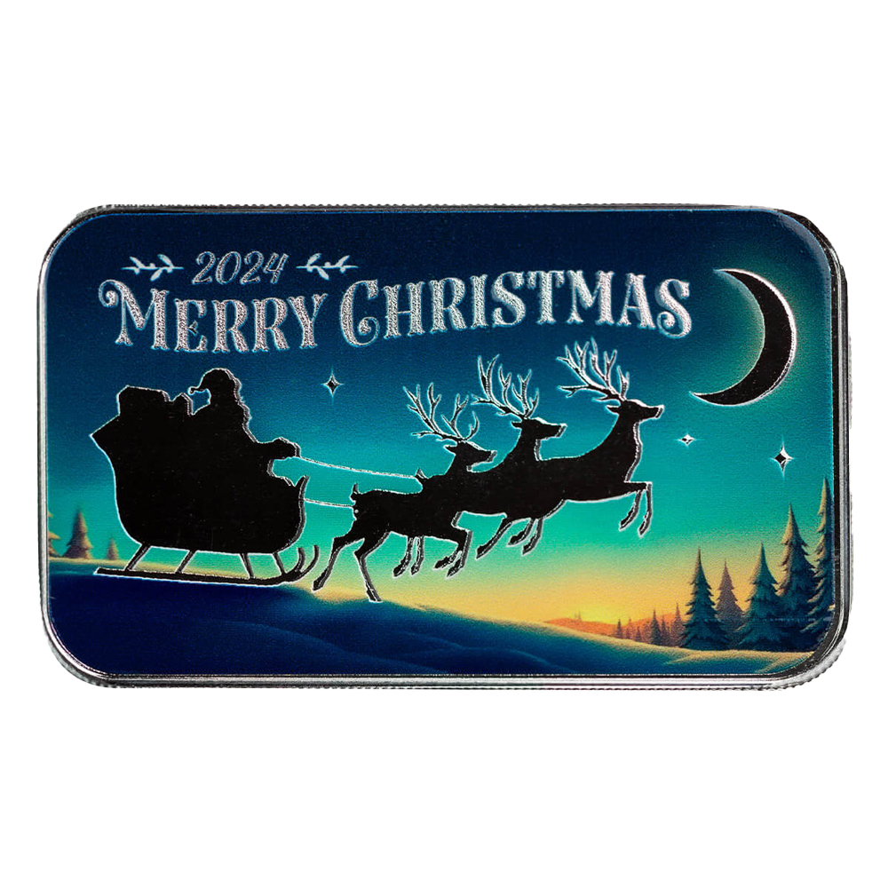 1 oz Starlit Sleigh Ride Silver Bar (2024)