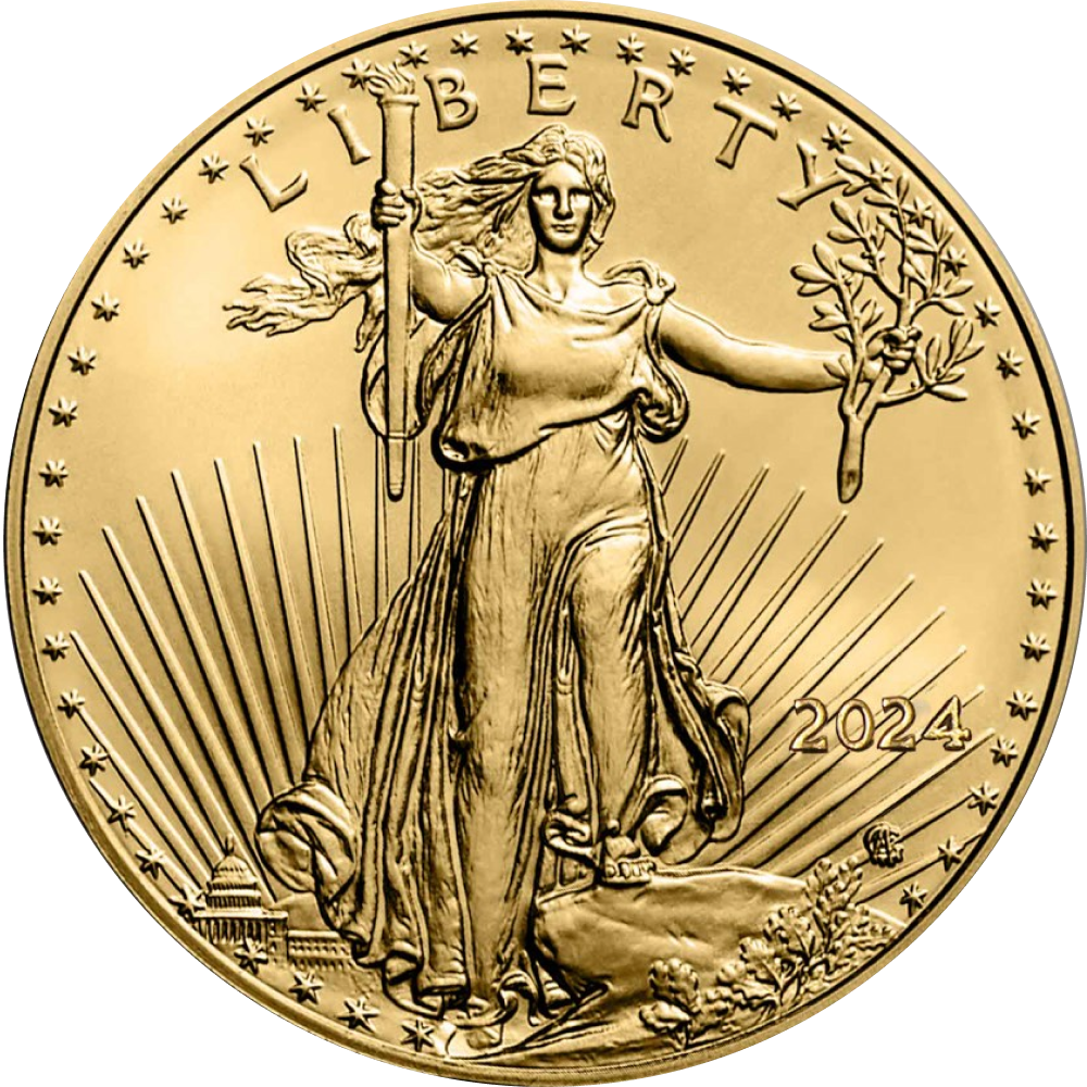 1 oz 2024 American Gold Eagle Coin - Obverse