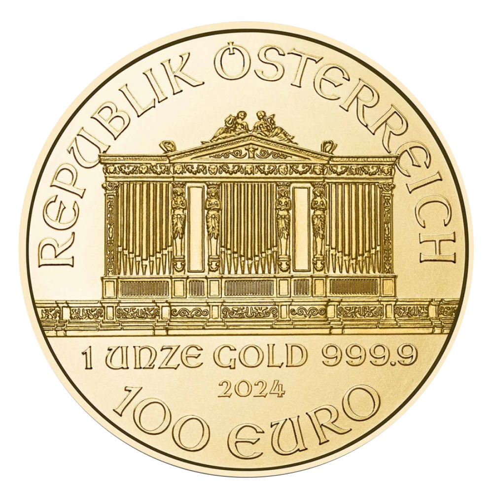 1 oz Austrian Gold Philharmonic Coin - Obverse