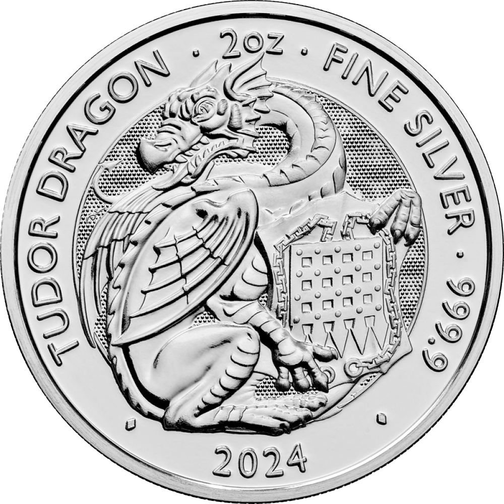 2024 Royal Mint 2oz Tudor Beast Dragon Coin