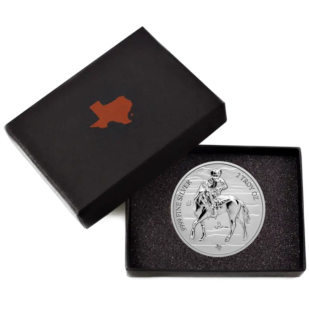 2025 2 oz Texas Silver Round Reverse Proof with Custom Box