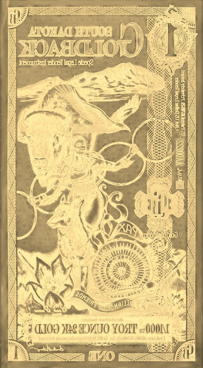 1 South Dakota Goldback Gold Note