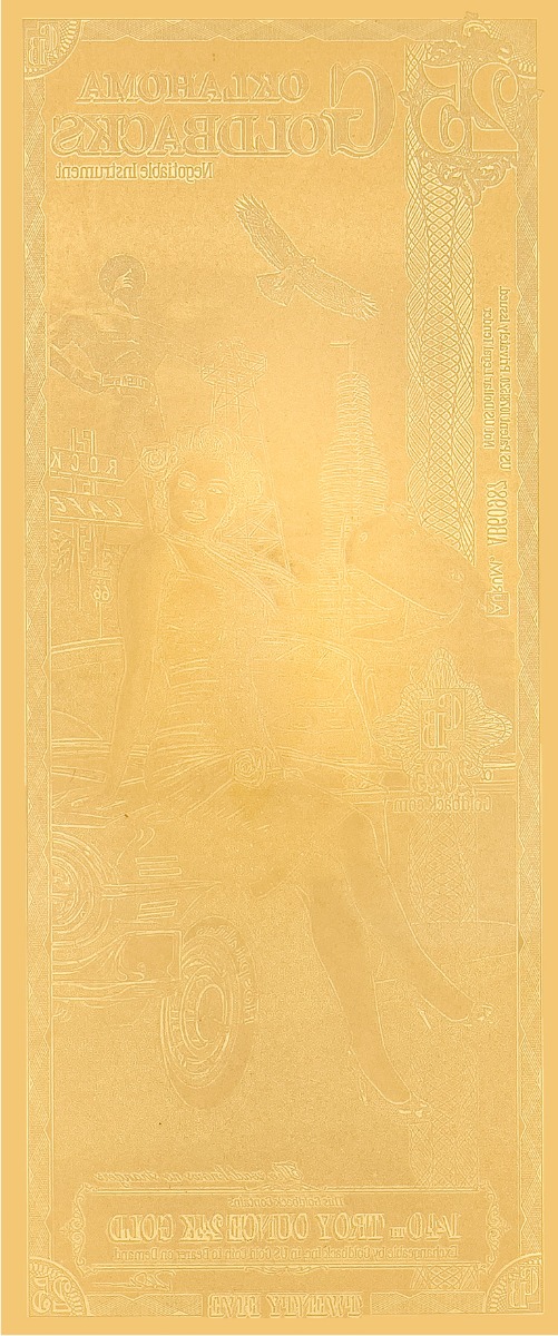 25 Oklahoma Goldback Gold Note