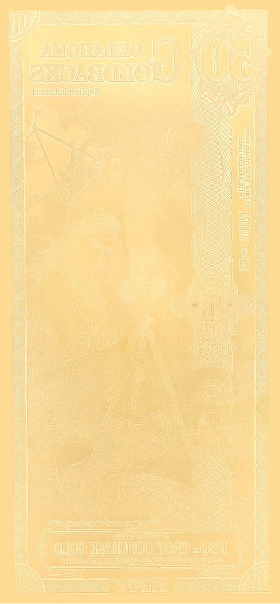 50 Oklahoma Goldback Gold Note