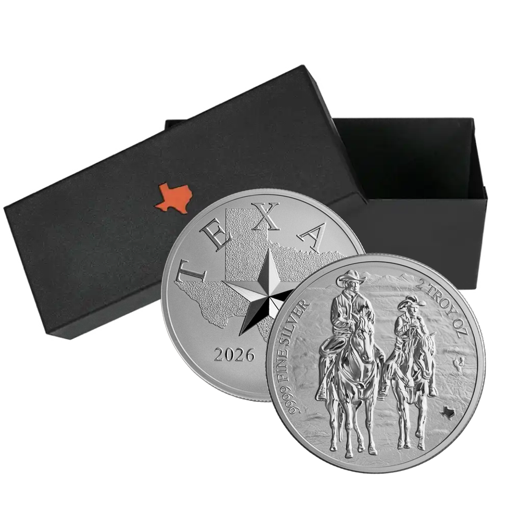 2026 2 oz Texas Silver Round Reverse Proof Mini Monster box (200 ozs)