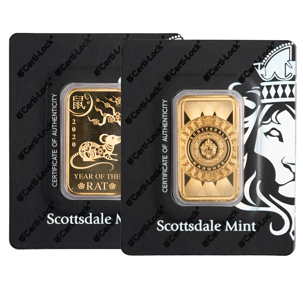 1 oz Scottsdale Mint Gold Bars (Random)