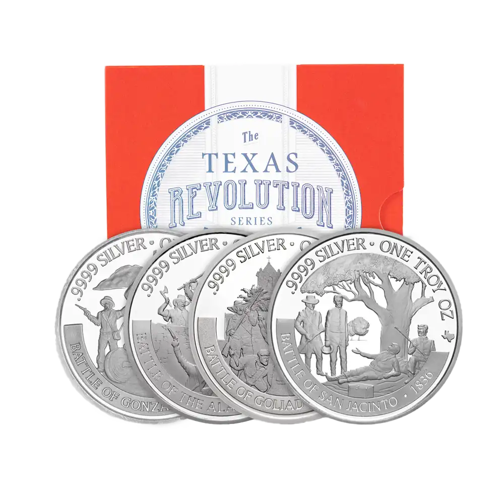 Texas Silver Round - Revolution Series 4-Coin Booklet - Front