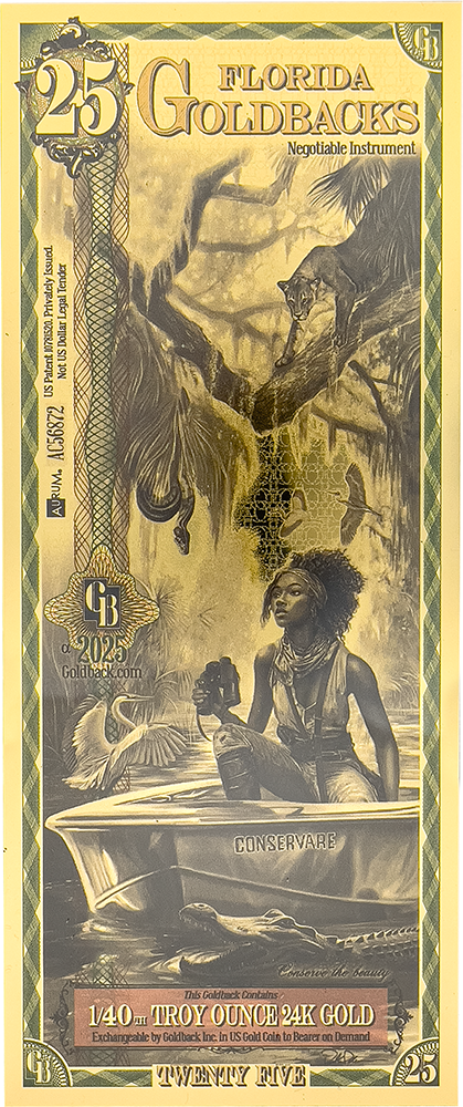 25 Florida Goldback Gold Note