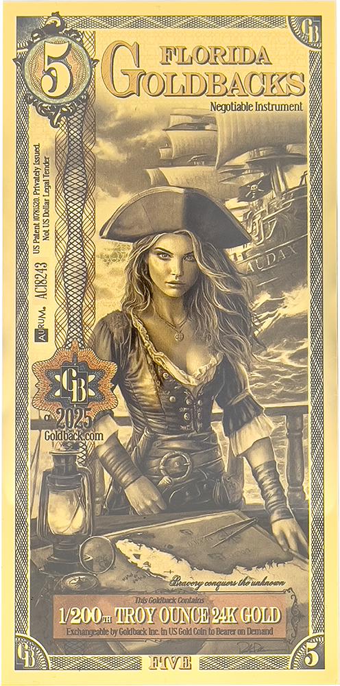 5 Florida Goldback Gold Note