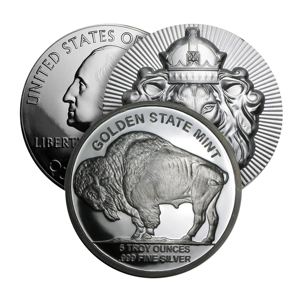 5 oz Silver Round (Varied Condition, Any Mint)