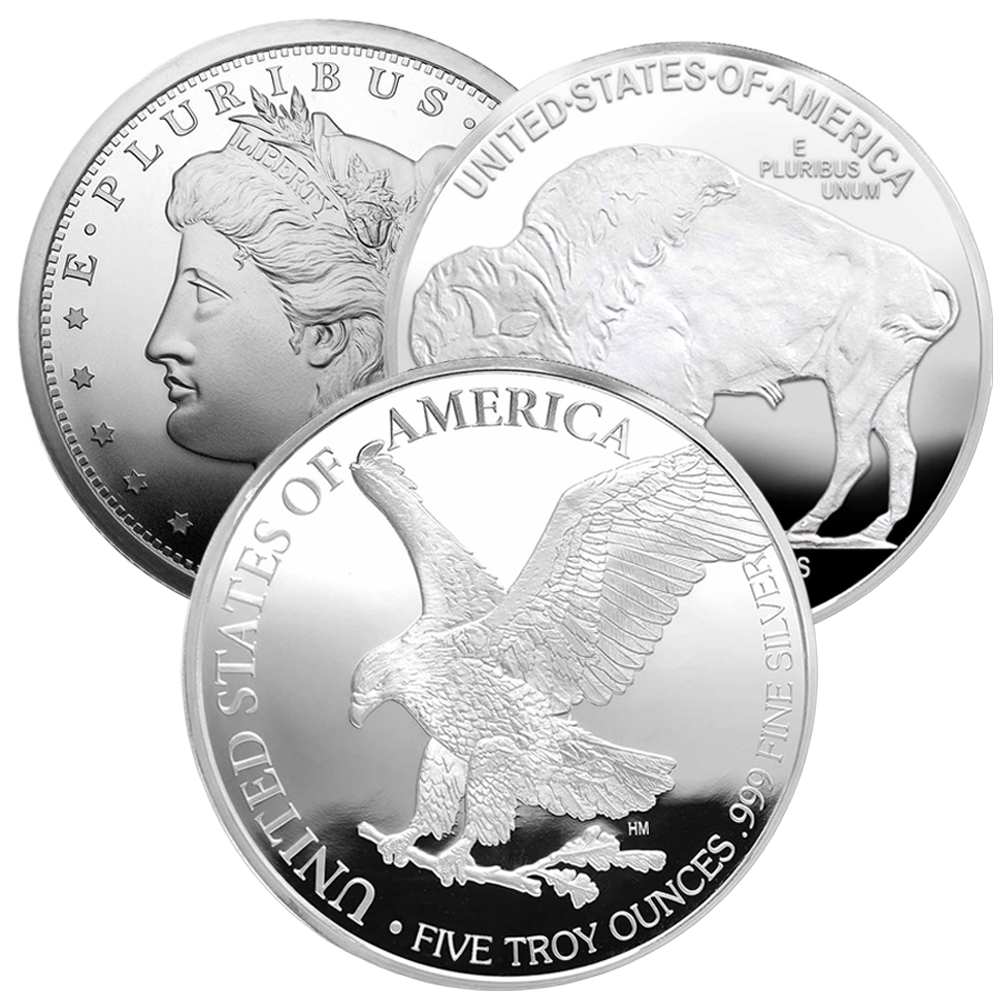 5 oz Silver Round (Varied Condition, Any Mint)