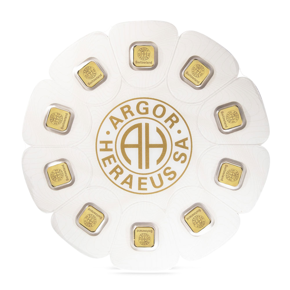 10 Gram Argor-Heraeus Goldseed Bar (10 x 1g w/Assay)