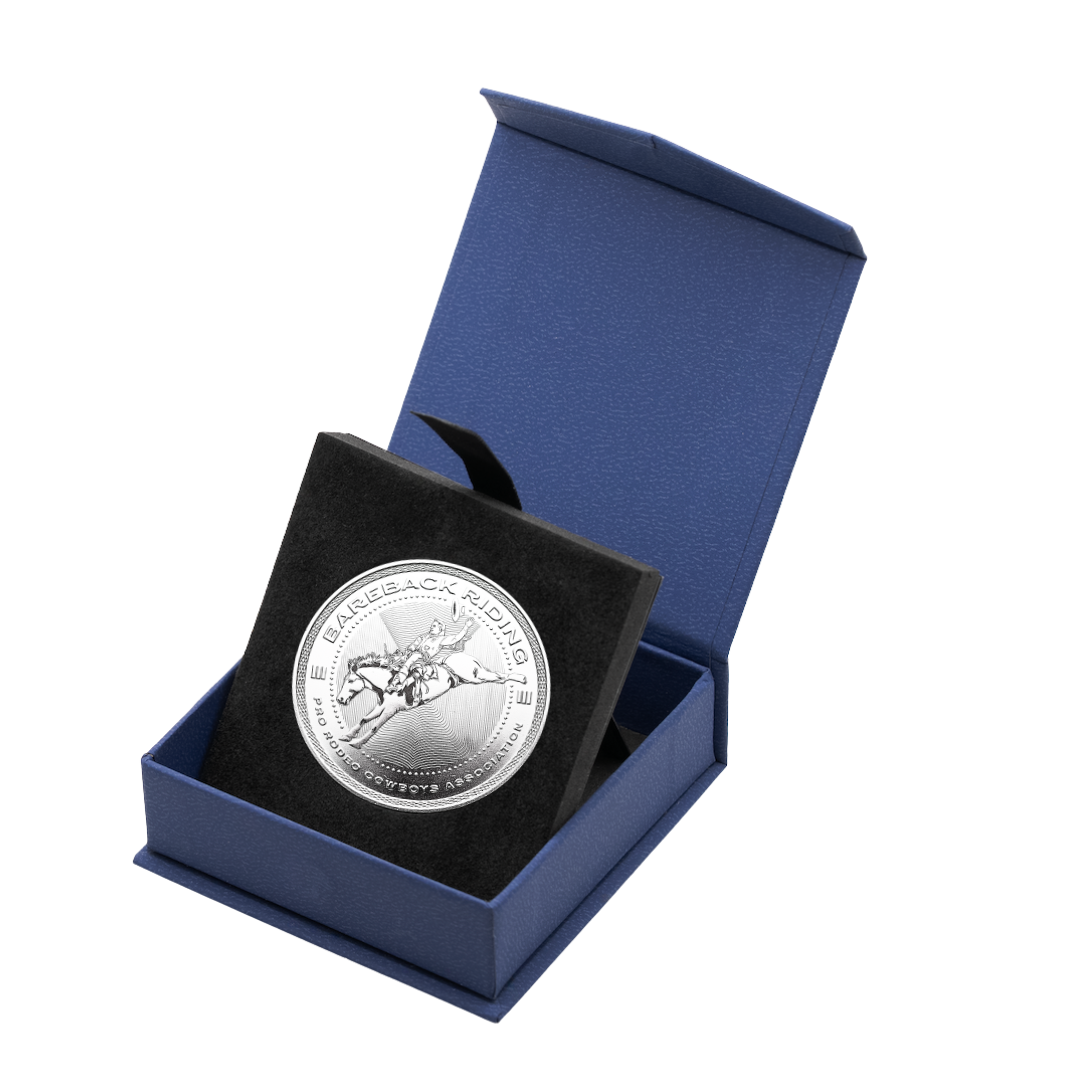 1 oz PRCA Bareback Riding Silver Round (Reverse Proof) with Custom Box 