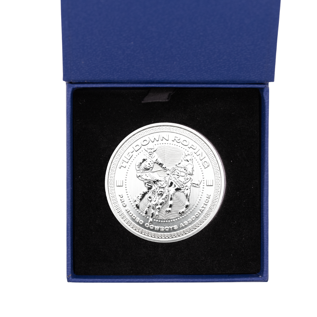 1 oz PRCA Tiedown Roping Silver Round (Reverse Proof) with Custom Box 